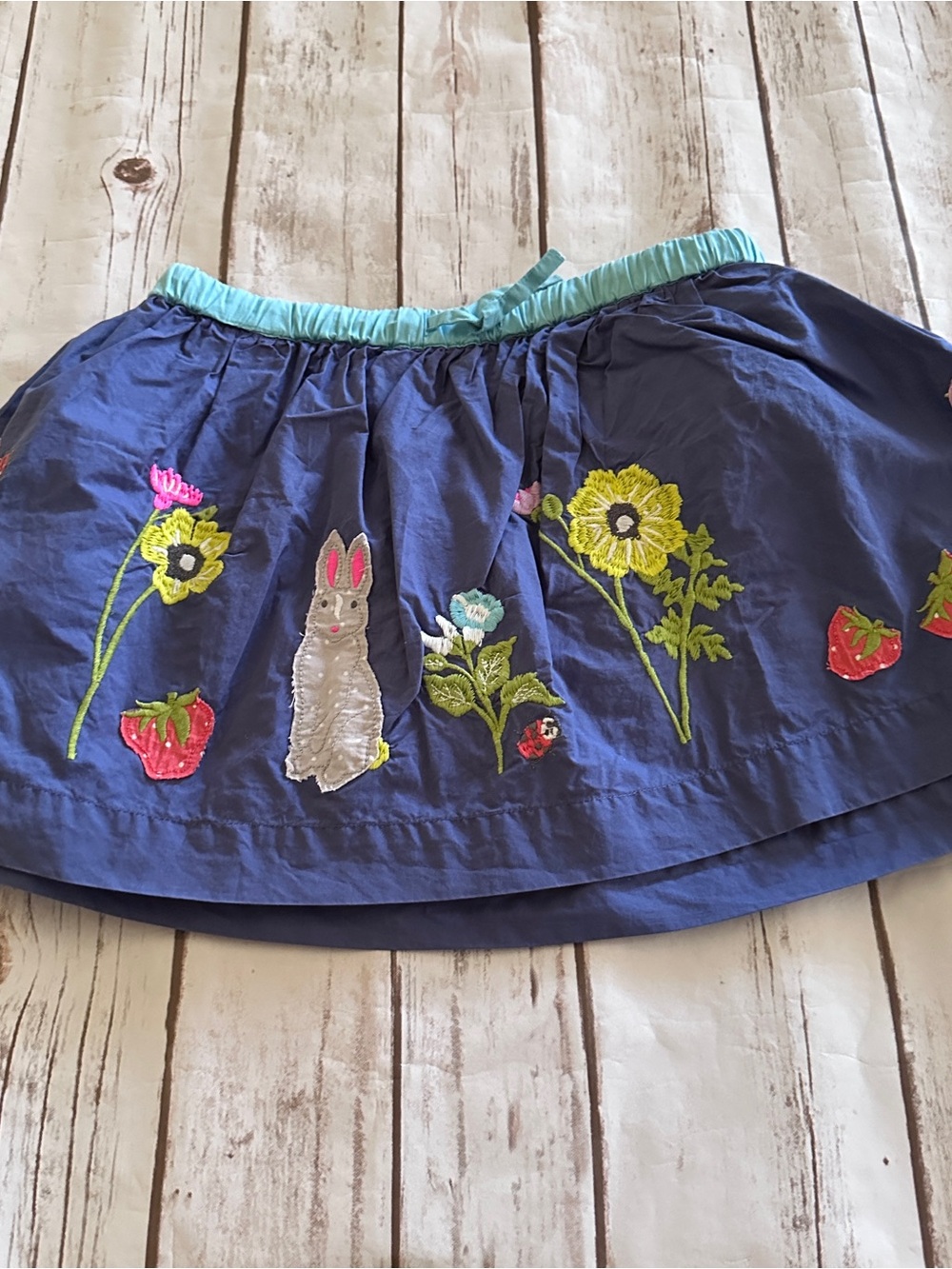 Mini Boden strawberry bunny skirt